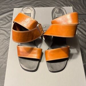 Anne Klein Women's Brown Leather Sandals